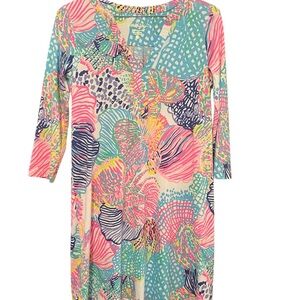 LILLY PULITZER Women’s Size XXS Out To Sea Ali 3/4 Sleeve Pima Cotton Dress